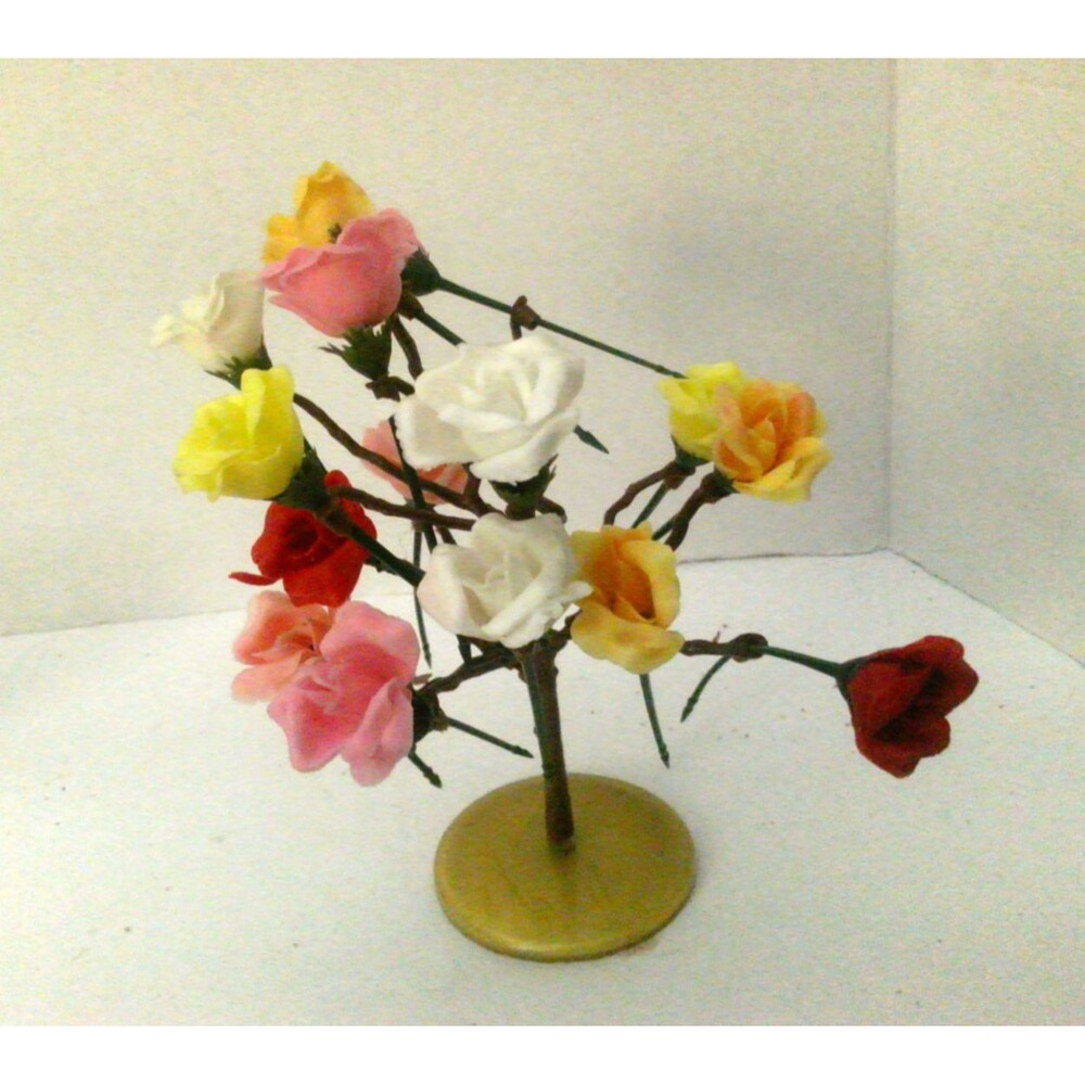 Vintage  Embassy Plastic Rose Hors d'oeuvre Pick Tree 1950's